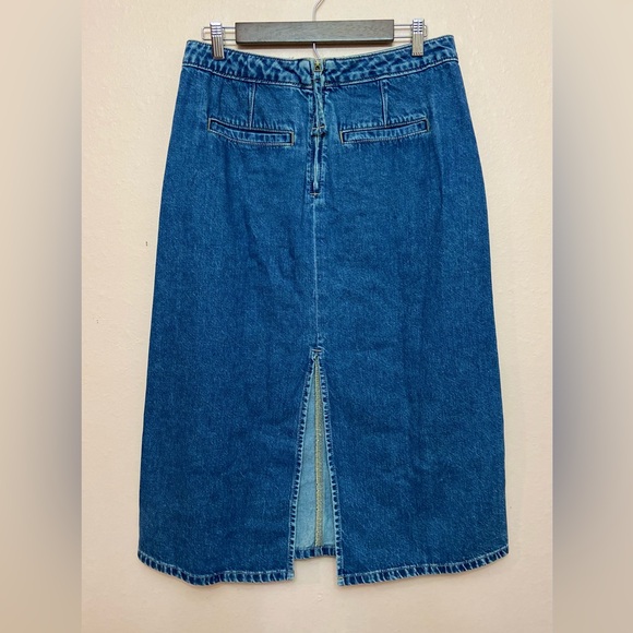 LOFT Petite Denim Patch Pocket Midi Skirt - Picture 6 of 9